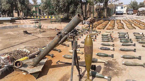 parte del arsenal encontrado en escondites de Daesh Hallan más armas israelíes en escondites de terroristas en Siria